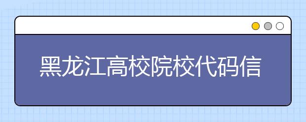 黑龍江高校院校代碼信息匯總整理，為您高考志愿保駕護航